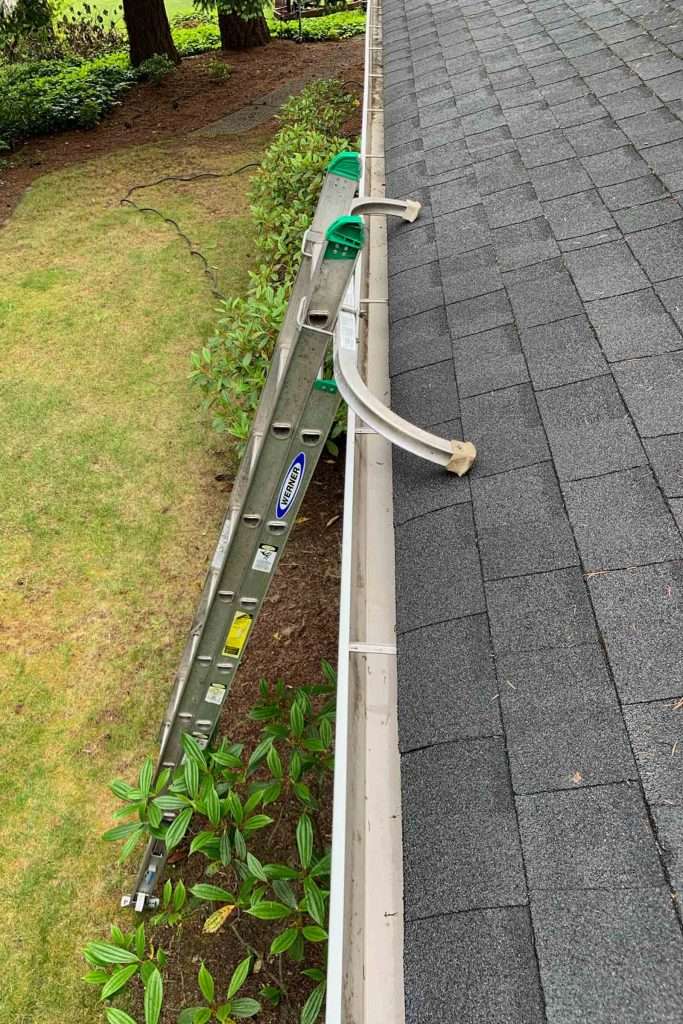 shingles are free from moss on roof and gutters have no debris